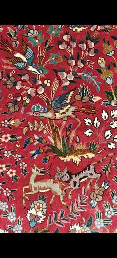 Stunning 50 Raj Tabriz Wool and Silk Hand Knotted Rug Carpet Persian