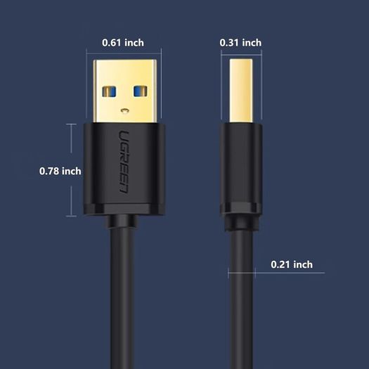 UGREEN Data Transfer USB 3.0 Type A Male to Male SuperSpeed Transfer Cable for External Hard Drive, WD My Cloud, DVD, Laptop Cooler and Blu-ray Disc Player, etc (0.5m) - NEW