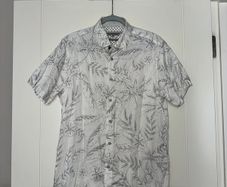 Ted Baker Damien Short Sleeve Shirt in White Floral Print - size 4 (medium)