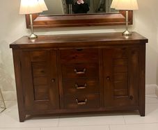 Oak Sideboard & matching mirror