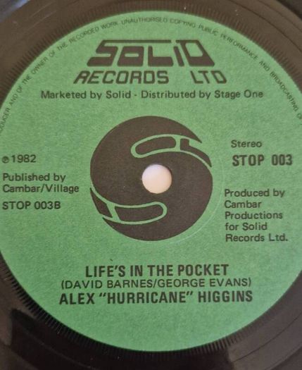 Alex "Hurricane" Higgins SIGNED 1-4-7 Vinyl (1982) - Near Mint Record