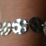 D&F 925 Sterling Silver Hammered Disc Bracelet Image 7