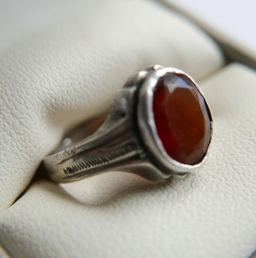 Antique Carnelian Sterling Silver Ring size N1/2 - 3,5g