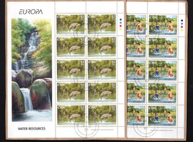 2001 Ireland Europa Commemorative Stamp Sheetlet Plate 1A1A1A1A Fine Used with Dublin CDS cancel of 16th May 2001 (First day of issued) on envelope extract