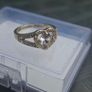 Lovely Heart-shaped Sterling 925 Silver Ring with clear Stones Image 3