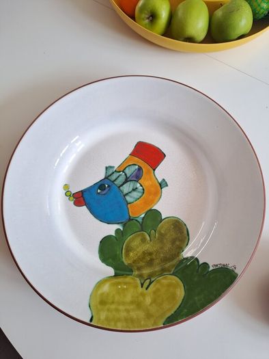 Large Ceramic Pottery Platter and Olive Dish- Excellent Condition