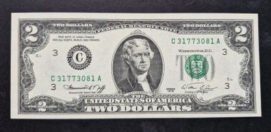 1976 Series 2 Dollar Bill Unc Jefferson Note (81a)