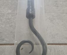 unused black iron curtain rail