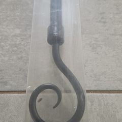 unused black iron curtain rail
