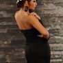 mini black dress size fits xs s padded with nice deco Image 3