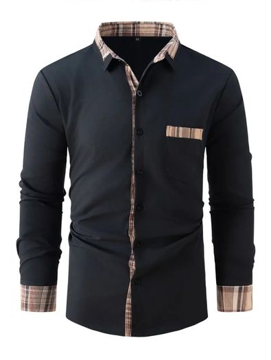 Men's Checkered Black Shirt