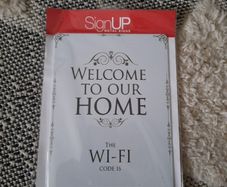 metal wifi password home sign