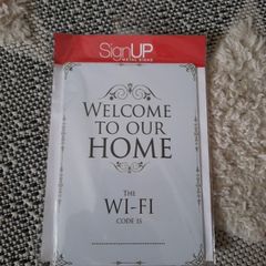 metal wifi password home sign