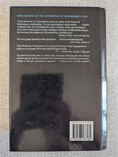 Shakespeare's Lives - S. Schoenbaum - Oxford University Press 1991 Hardback
