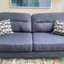 Navy Blue Three Seater Fabric Sofa Image 5