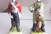 Two  Antique Staffordshire Hand Painted  Soldier Figures