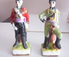 Two  Antique Staffordshire Hand Painted  Soldier Figures