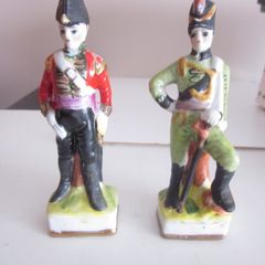 Two  Antique Staffordshire Hand Painted  Soldier Figures