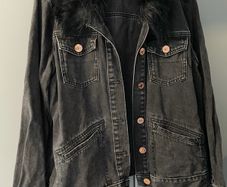 Black Denim Jacket from River Island