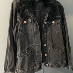 Black Denim Jacket from River Island
