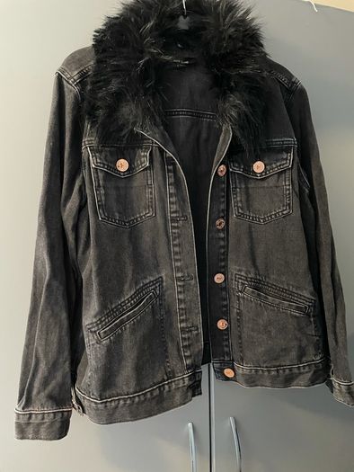 Black Denim Jacket from River Island