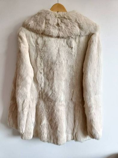 Vintage Rabbit Fur Coat - Light Beige/Cream