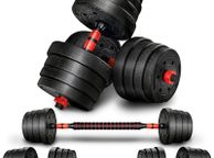 main image for ad 2 in 1 Dumbbell Set Adjustable Dumbbell &amp; Barbell Spinlock Collars &amp; Connection Tube