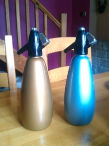 Retro Soda Syphon Boc Sparkletts Metallic Blue and Gold