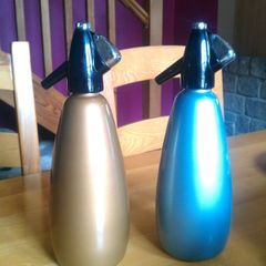 Retro Soda Syphon Boc Sparkletts Metallic Blue and Gold