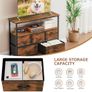 TV Stand Cabinet,TV Table with 5 Fabric Drawers and 2 Open Shelves,TV Unit TV Console Table for Living Room, Bedroom,100 x 80 x 30 cm (Brown) Image 6