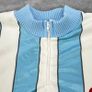 1980s Cycling Jersey Size 3 Blue White Striped - Vintage Cycling Top Image 3