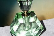 Extra heavy Art Deco cut crystal perfume bottle