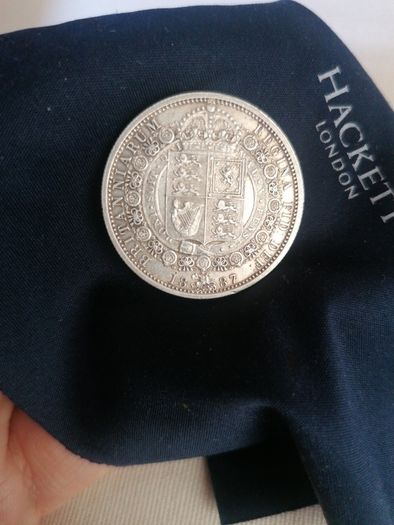 1887 Silver Half Crown Coin