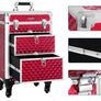 Make-Up Trolley, Cosmetic Case, Make-up case  with 4 Removable, Universal Wheels Image 5