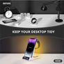 5-in-1 15w Magnetic Wireless Charger With Flashy Atmosphere Light/digital Clock Image 2