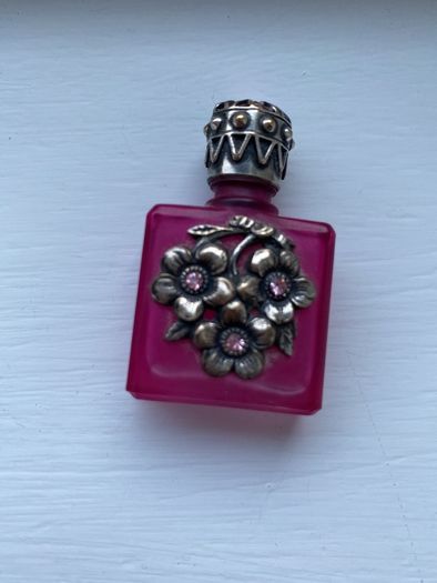 Vintage Silver Plated Decorated Miniature Glass Bottles (20euro each)