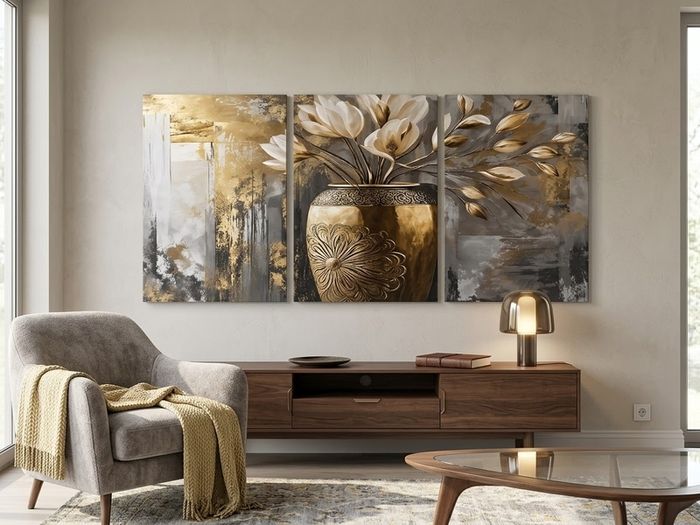 3 large printed canvas  45x65cm each
