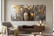 3 large printed canvas  45x65cm each