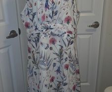Kelly & Grace Floral Shift Dress UK 18 Boho Midi Summer Occasion White