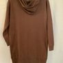 Brown Hoodie knitted Tunic Dress Image 2