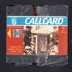 1995 Ireland 5 unit complimentary Callcard was by Telecom Eireann. Includes a picture of Ireland's first call box dating back to the year 1925 (Schlumberger SC7) Call Card New and Sealed