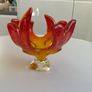 CHALET Lorraine 8 Splash 1960's Glass Canadian Bowl, Clear, Amber & Orange. Image 8