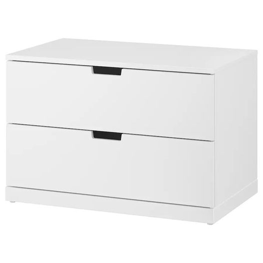 3x NORDLI Chest of 2 drawers, white, 80x54 cm