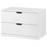 3x NORDLI Chest of 2 drawers, white, 80x54 cm Image 2