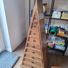 Wooden Triangular Chest of Drawers