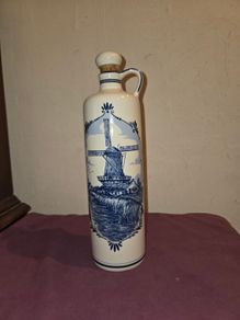Vintage Bols Delft Blue Ceramic Decanter