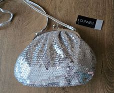 Silver sequin evening hand bag