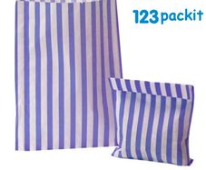 Lot of 200 pcs PURPLE stripe sweet bags 5x7" ideal for candy weddings parties candy cart shop small retails and sweet shops SIZE 5x7 inches
