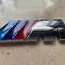 BMW M Power 3D  Rear 82mm Chrome  Stickers Image 2