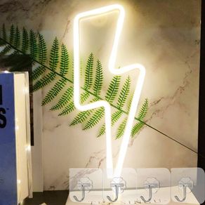 NEW SALE | Neon Sign Lightning Bolt LED Neon Light for Wall Decor, Neon Light Signs Battery or USB Powered Neon Night Light for Room Light up Christmas, Neon Wall Sign Neon Lamp for Bedroom
